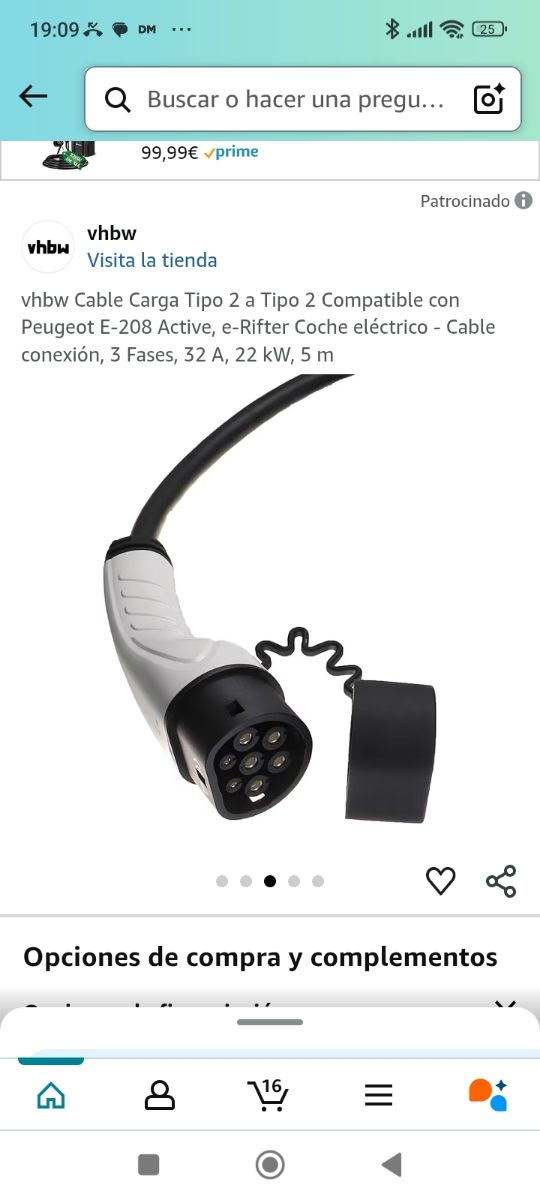 Cable de carga para coches