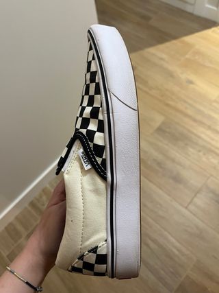 Vans slip on checkerboard 41 blanco y negro
