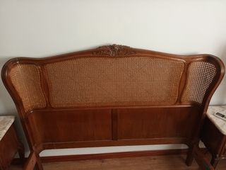 Cama clásica rejilla ratan ebanista