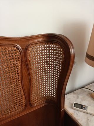 Cama clásica rejilla ratan ebanista