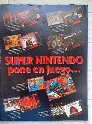 TRIPLE POSTER PUBLICIDAD SUPER NINTENDO AÑO 1992