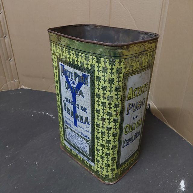 Lata vintage 10 litros aceite Ybarra decoración