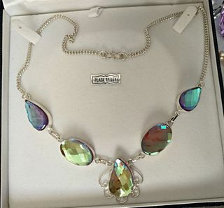 Collar plat 925 y piedra luna