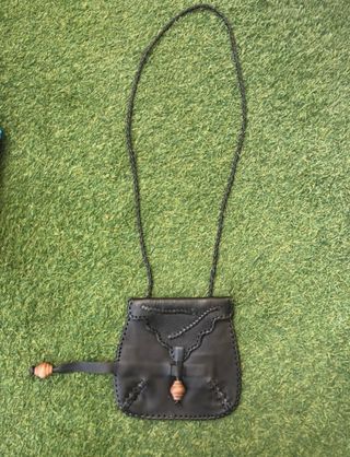 Bolso bandolera negro piel 