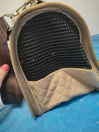 Transportín beige para perro o gato