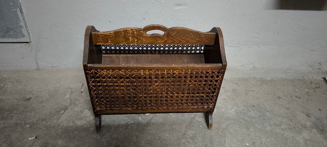 Revistero vintage madera