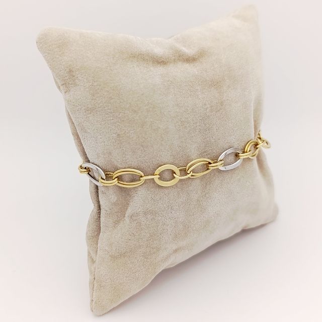 Pulsera de Oro Bicolor de 18k.