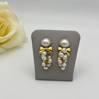 Pendientes de oro 18kt con perlas