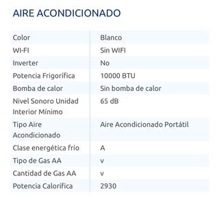 Aire acondicionado portátil