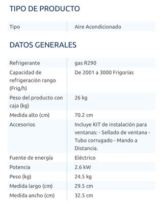 Aire acondicionado portátil