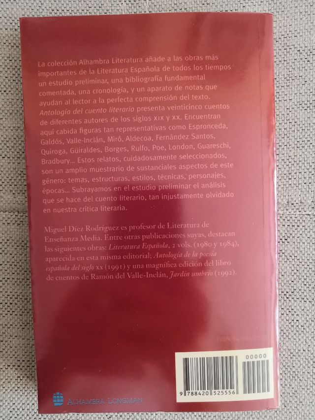 Libro Antología del cuento literario