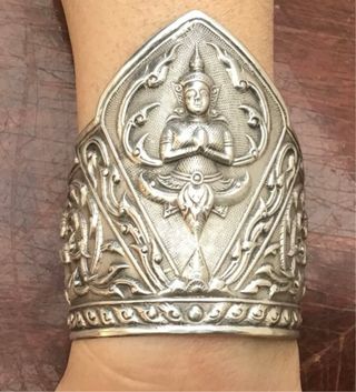 Brazalete birmano Myanmar plata 925 antiguo
