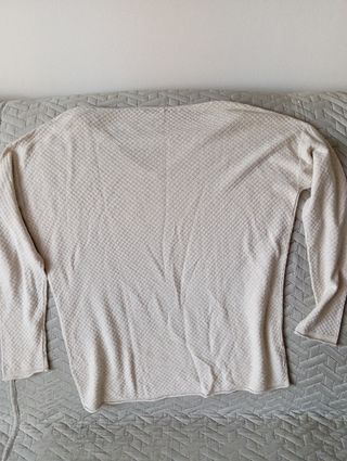 Jersey fino mujer escote pico, brillante