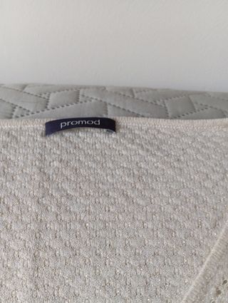 Jersey fino mujer escote pico, brillante