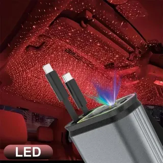 Cargador de coche retráctil 4 en 1 con proyector 