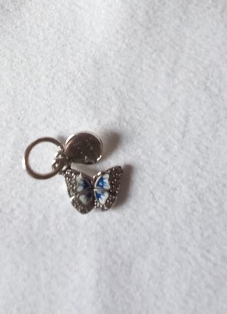 Charm plata mariposa