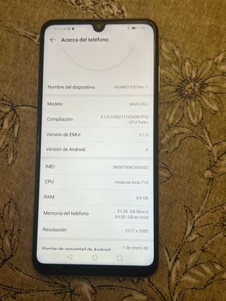 Huawei P30 lite 64GB. Libre 4G LTE