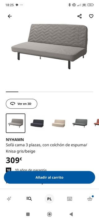 Sofa-cama plegable ikea