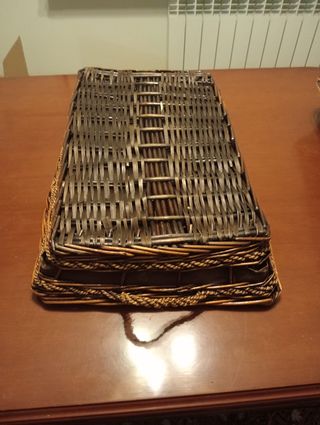 Lote de 5 cestos de mimbre