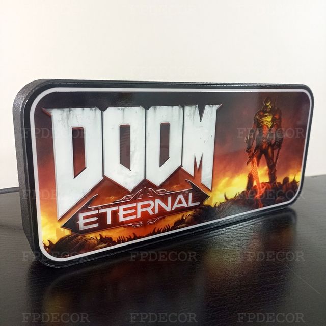 DOOM Themed com LED RGB! Caixa de luz! Decor