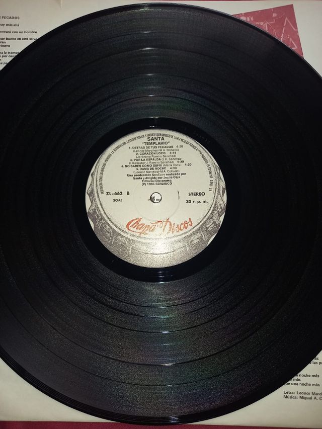 Santa, Templario. 1986 Lp Primera Edición. 