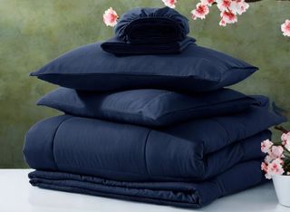 5 piezas de cama 135 tamaño matrimonial, azul