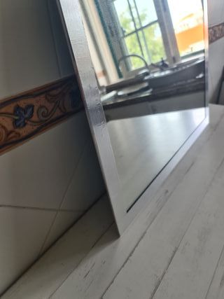 Espelho Quadrado Moldura Cinzenta Mirror Vintage