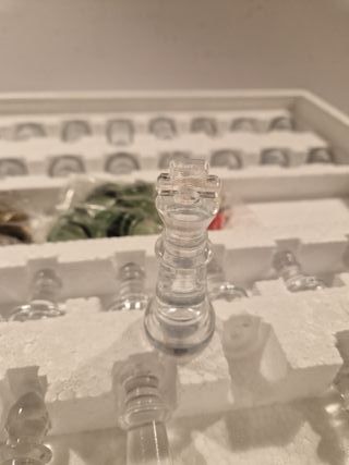 Set in vetro gioco scacchi dama backgammon nuovo