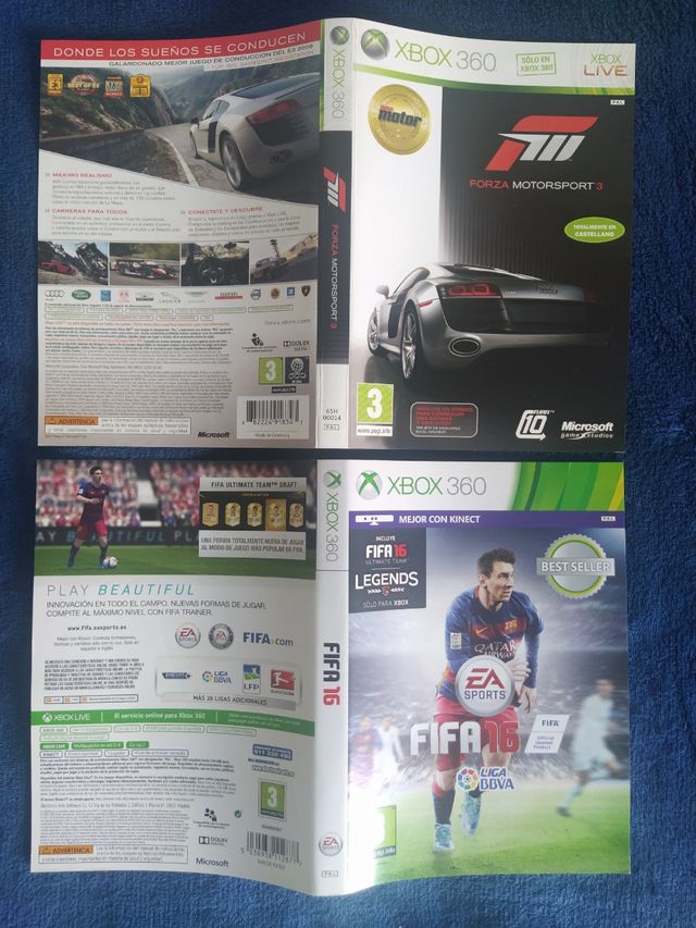 Carátulas ORIGINALES de Juegos XBOX 360