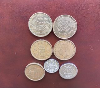 Monedas 100 ,200,25 ,10 pesetas.