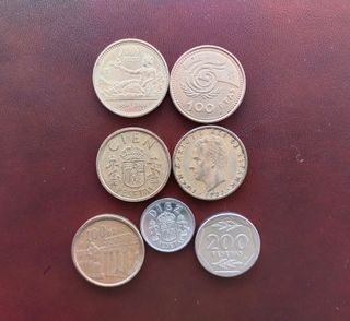 Monedas 100 ,200,25 ,10 pesetas.