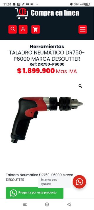 Taladro DR750 P6000 Neumático Desoutter