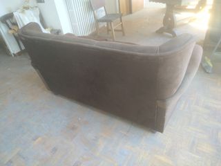 Sofá cama de terciopelo chocolate