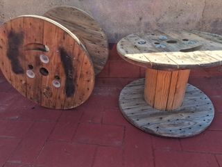 Mesa bobina , bobinas de madera