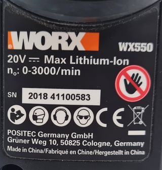 WORX Sierra de Calar y Sable WX-550 20V 2Ah