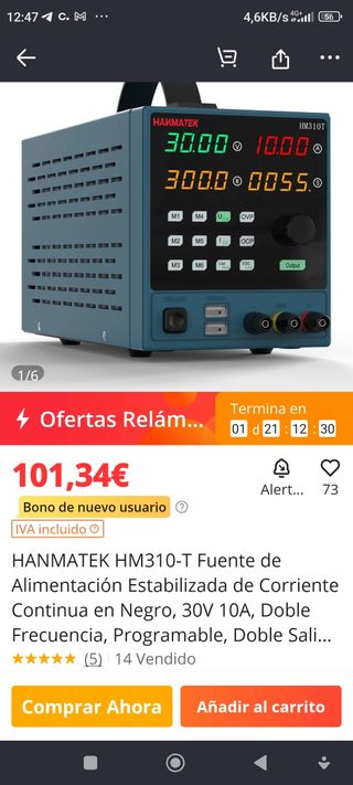 Fuente alimentación Hanmatek HM310T