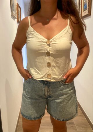 Blusa tirantes beige