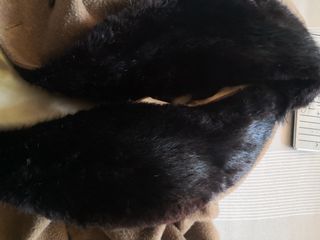 Cappotto donna color cammello collo pelliccia