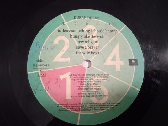 Lp 33 giri Duran Duran Arena:1984