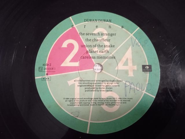 Lp 33 giri Duran Duran Arena:1984