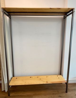 Estanteria Industrial de Hierro y madera Artesanal