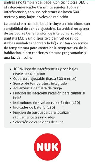 Monitor vigilabebes Nuk Eco control DECT 267 LCD