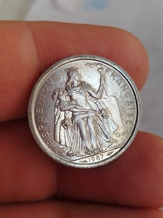 Polinesia Francesa 1 franco 1987 moneda