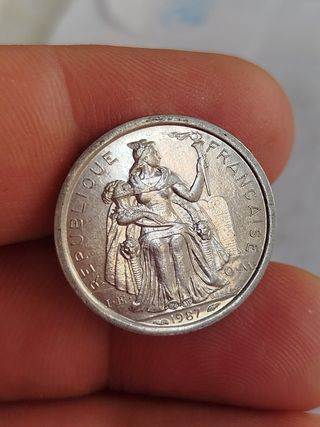 Polinesia Francesa 1 franco 1987 moneda