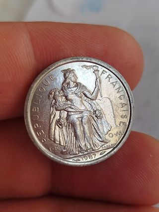 Polinesia Francesa 1 franco 1987 moneda