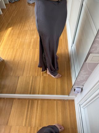 Falda satinada zara 