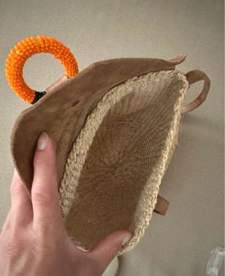 Borsa Vintage borsetta cuoio paglia