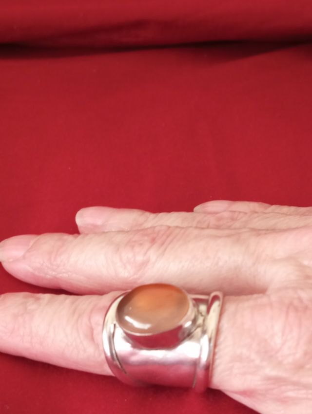 Anillo plata de ley con piedra Carneola