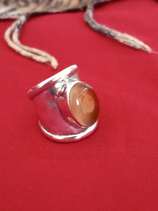 Anillo plata de ley con piedra Carneola