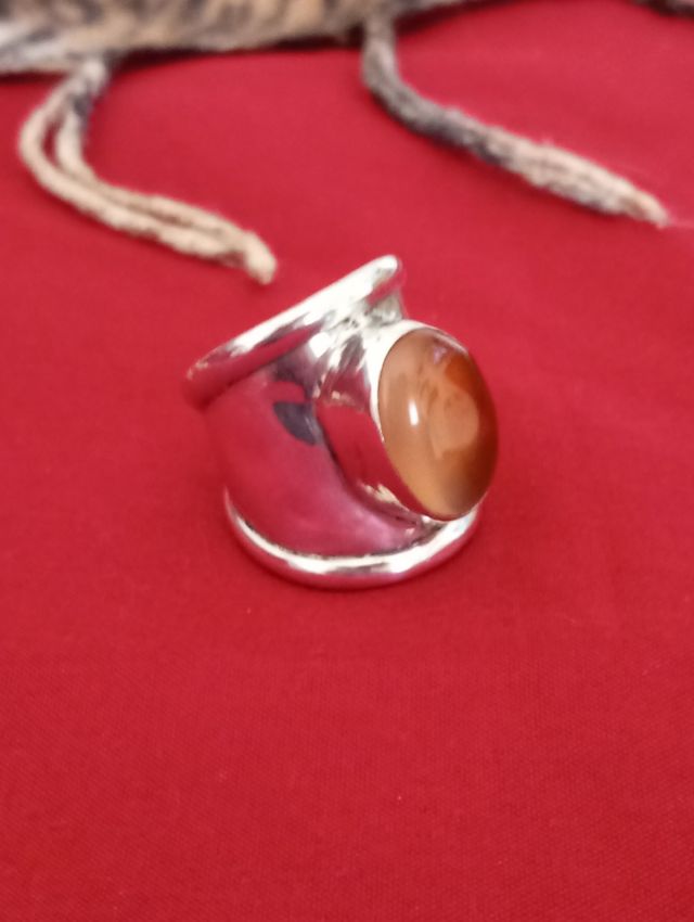 Anillo plata de ley con piedra Carneola